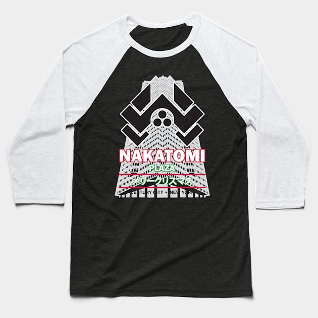 Nakatomi Plaza Baseball T-Shirt by aidreamscapes